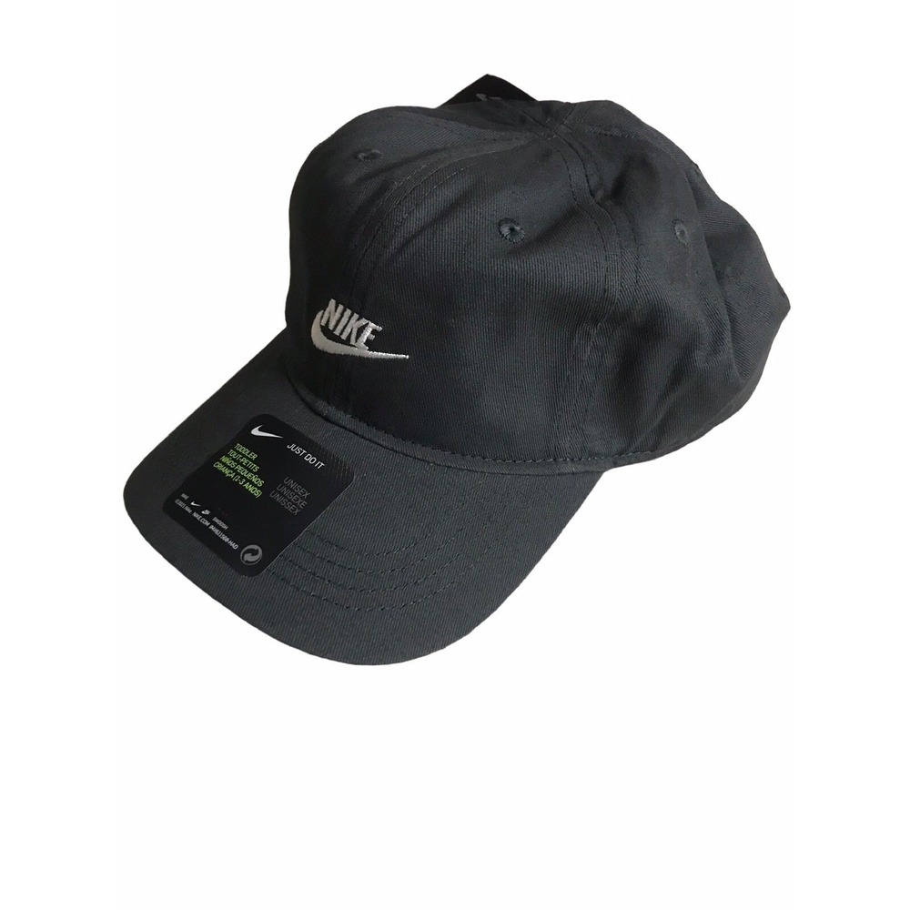 Nike Swoosh Logo Baseball Hat Cap Kids Toddler Unisex Gray Hat 2/4T